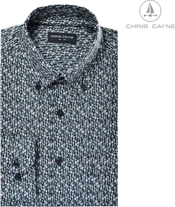 Blouse 1008 groen print LM Chris Cayne - maat M