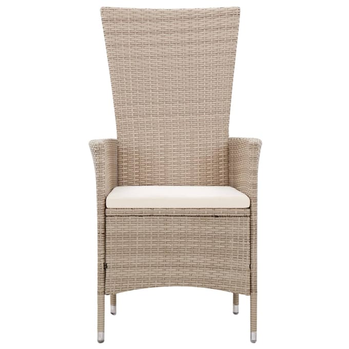vidaXL - 7-delige - Tuinset - met - kussens - poly - rattan - beige