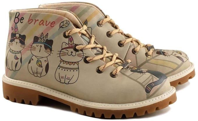 Goby Be Brave Dames Veterboots - Handgemaakt Vegan Leer - Maat 38