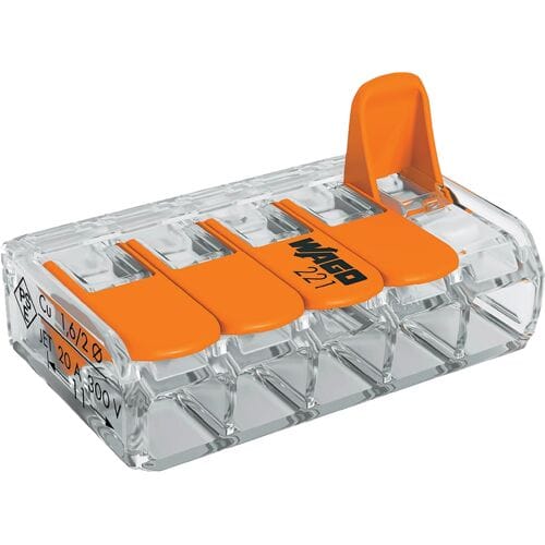 Wago 221-415 klemmenblok 1P Oranje, Transparant (25 stuks)