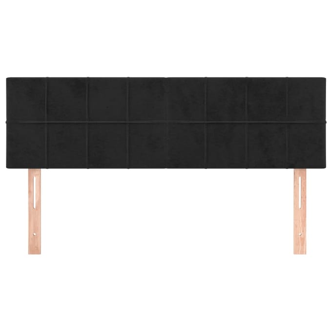 vidaXL - Hoofdborden - 144x5x78/88 - cm - fluweel - zwart