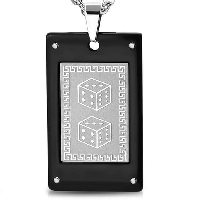 Montebello Ketting Jazz Dices - 316L Staal - 45x27mm - 60cm