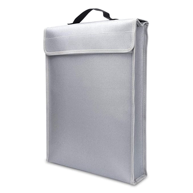 Pochette ignifuge d'enveloppe de sac de document résistant au feu pour l'ordinateur portable d'argent de passeport argenté