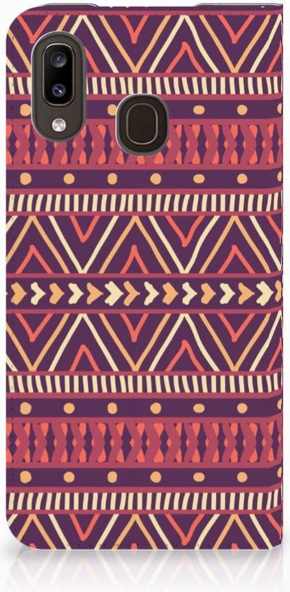 Samsung Galaxy A30 Hoesje met Magneet Aztec Paars