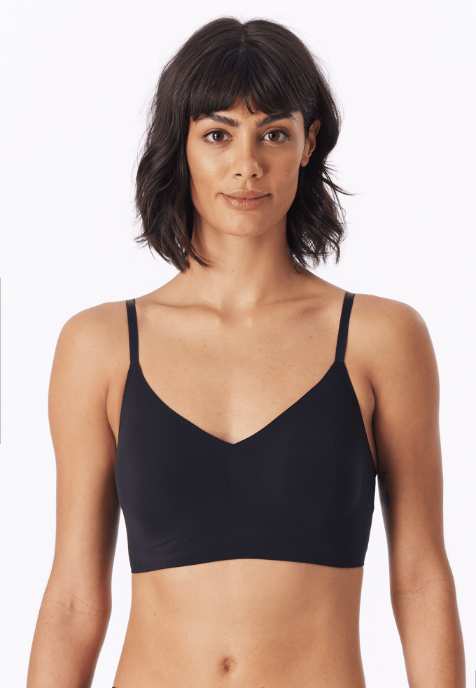 Bustier van microvezelstof met uitneembare pads, zwart - Invisible Soft 36
