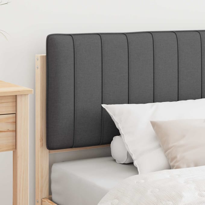 vidaXL - Bedframe - met - Gevoerde - Hoofdbord - Donkergrijs - 100 - x - 200 - cm