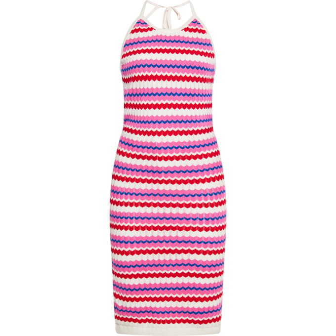 IZIA Jurk Dames Wol Wit Veelkleurig
