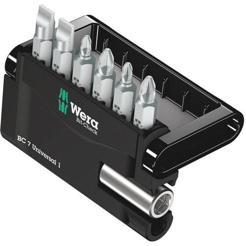 Wera Bit-Check 7 Universal 4 05135810001 Bitset 7-delig Kruiskop Phillips, Kruiskop Pozidriv, Binnen-Torx