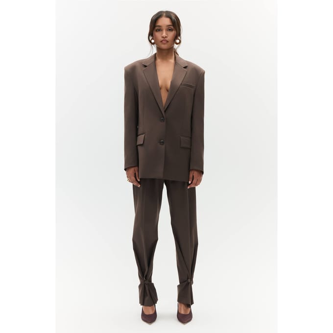 BENU Dames Bruine Elegante Broek met Sluiting bij de Pijp
