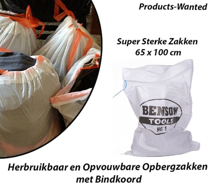 10-Stuks Herbruikbaar en Opvouwbare Opbergzakken met Bindkoord