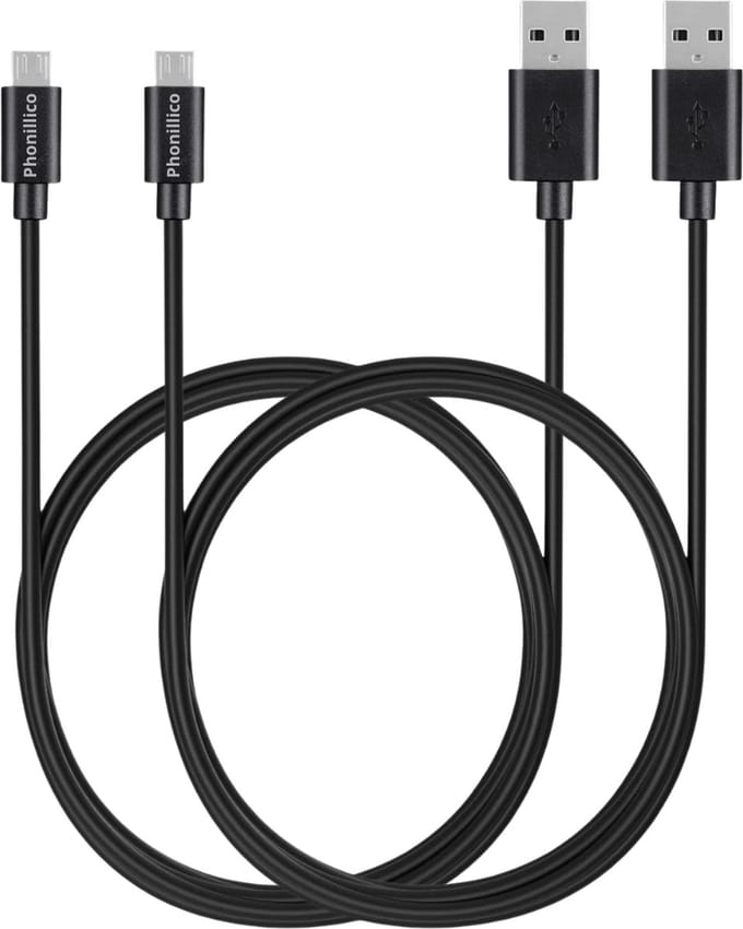 2x Micro USB naar USB A Kabel Zwart - 1 meter - Oplaadkabel voor Samsung Galaxy NOTE 3 LITE / NOTE 2 / NOTE 1