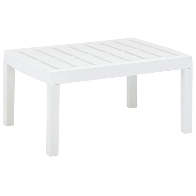 vidaXL - Tuintafel - 78x55x38 - cm - kunststof - wit