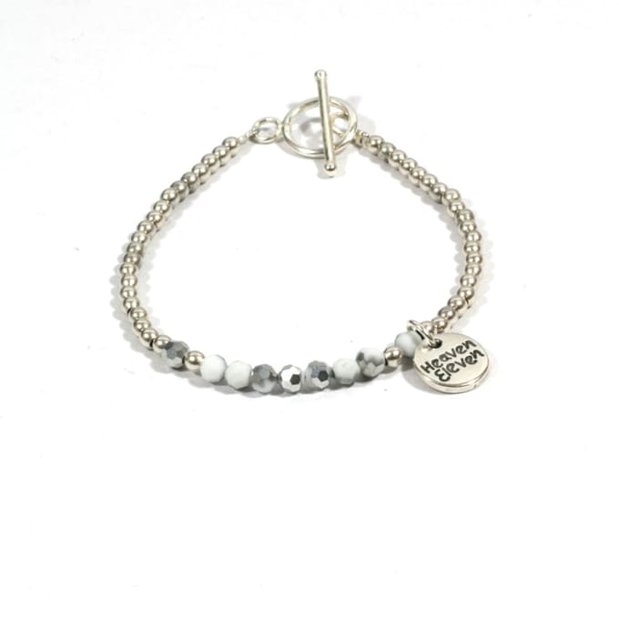 Heaven Eleven - dames - Armband - zilver - plating - wit - glas