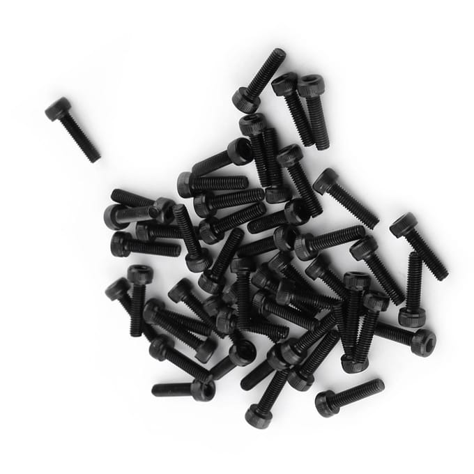 M3 Zwarte Zeskantkop Schroefbout Set (M3*12mm,Volledig Geschroefd,50 stuks)