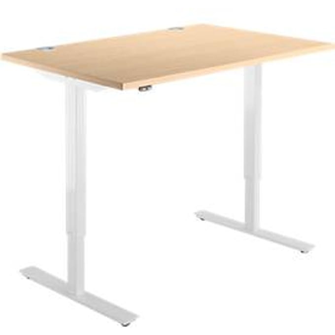Schäfer Shop  Select Bureautafel START UP, eentraps elektr. in hoogte verstelbaar, B 1200 mm, esdoorn/wit