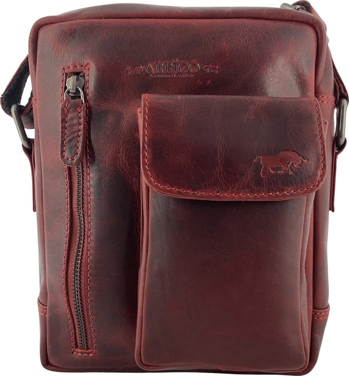 Crossbody Tas Dames - Schoudertassen Vrouw - Echt Leer - Rood - Arrigo