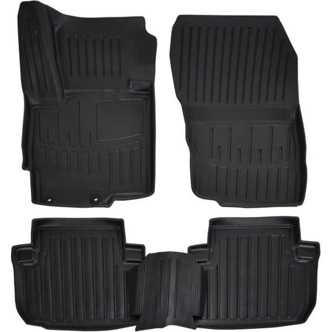 Tapis de sol 3D - SCOUTT - Mitsubishi Eclipse Cross - Caoutchouc Premium - Noir - Sur mesure noir