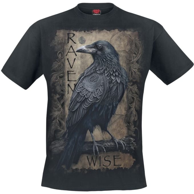 Spiral T-shirt - Raven Wise - S tot 4XL - voor Mannen - zwart