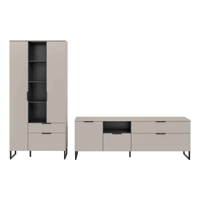 Noida woonkamercombinatie kasjmier NB zwart NB - 41x290x192cm