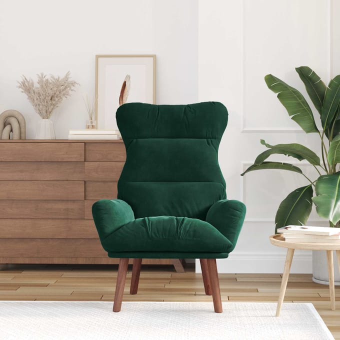vidaXL - Fauteuil - Donkergroen - 69 - x - 74 - x - 93 - cm - Fluweel