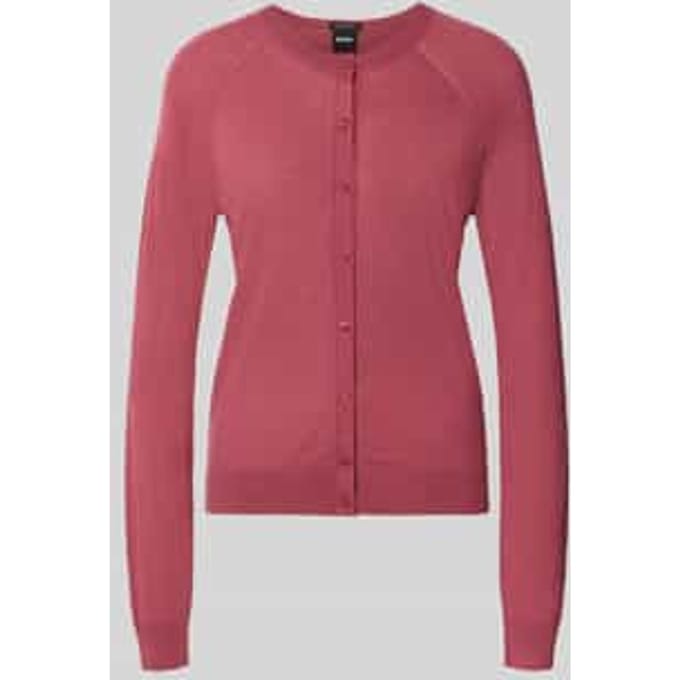 Regular fit gebreid jack van pure scheerwol model 'Fonami'