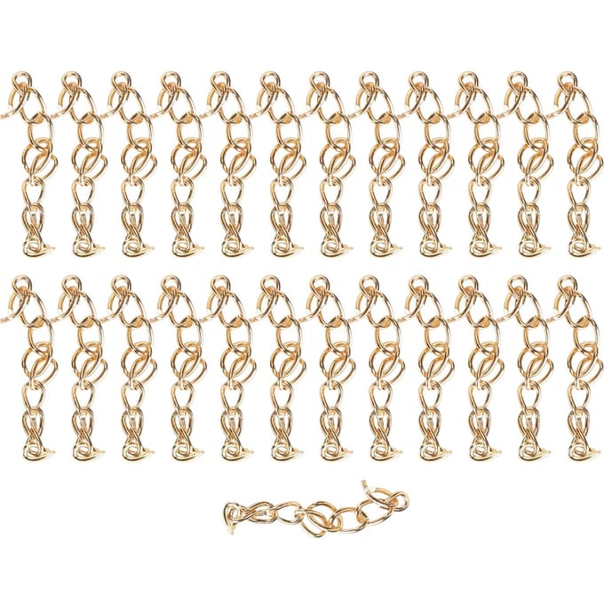 25 Pièces Chaîne d'Extension Bijoux 5cm Extenseur de Queue pour Collier Bracelet Boucle d'Oreille DIY beige