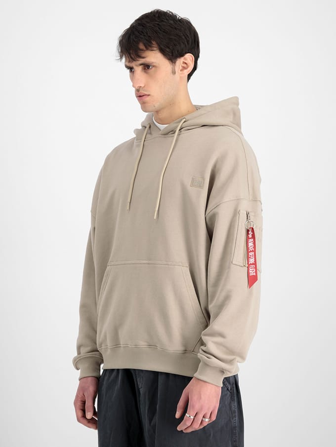 Heren Alpha Industries Essentials Rl Hoody in Zand
