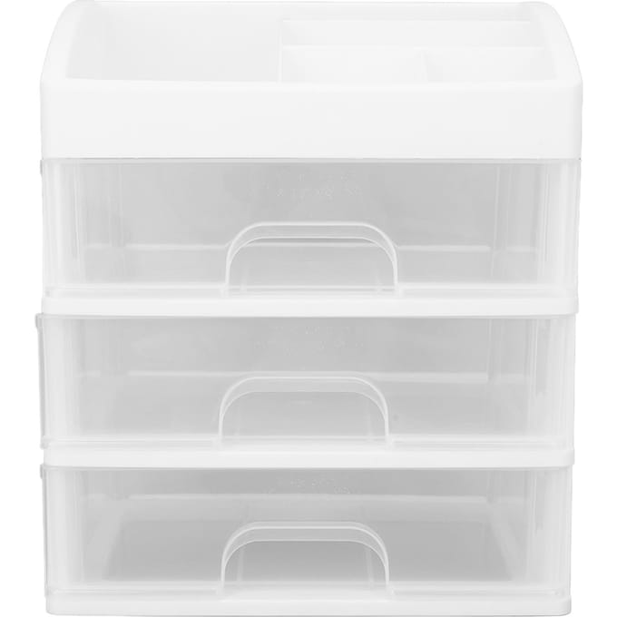3 Lagen Lade Make-up Organizer 3 Lagen Lade Type Stofdicht Make-up Opberglades Transparant white