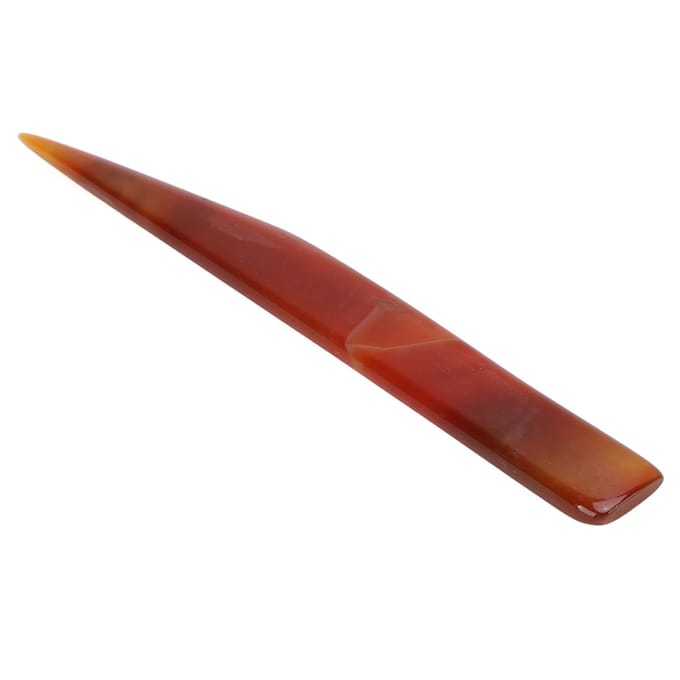 Agaat Polijst Brunissoir Sieraden Handpolijst Brunissoir Slijpen Schrapen Gereedschap voor Goud Zilver 14cm/5.5in red