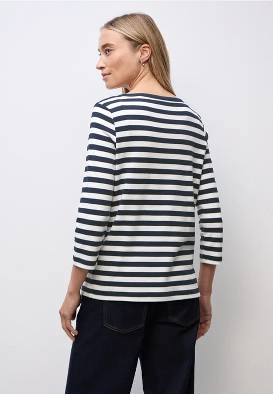 Gestreept boothals shirt