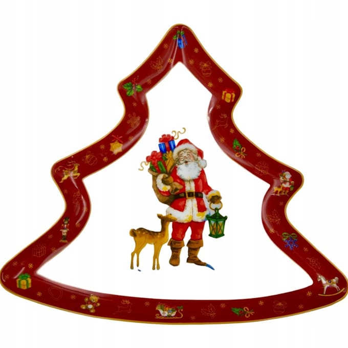 Bogucice Porseleinen Kerstboom Sjaal 28 cm Rood