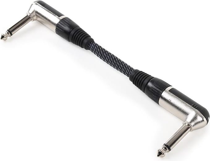 2x FrontStage Patchkabel 6,35mm-Jackplug 15 cm Textielomhulling hoekig