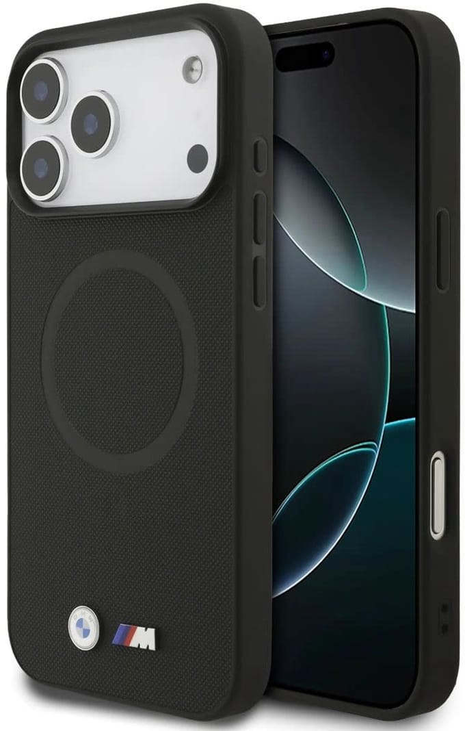 BMW Back Cover - iPhone 17 Pro Max - Zwart - MagSafe - Full Wrapped Leather Case