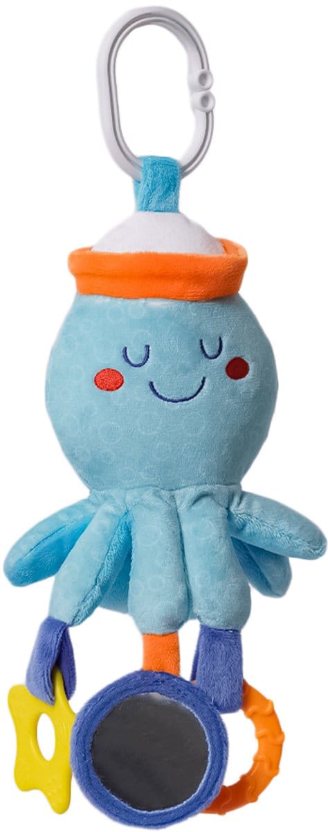 Speelgoedtopdeals - Otis Octopus Buggyspeeltje met spiegel - 24 cm