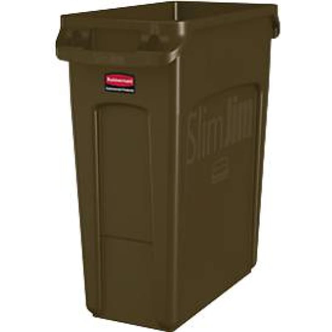 Afvalbak Slim Jim®, kunststof, volume 60 liter, bruin