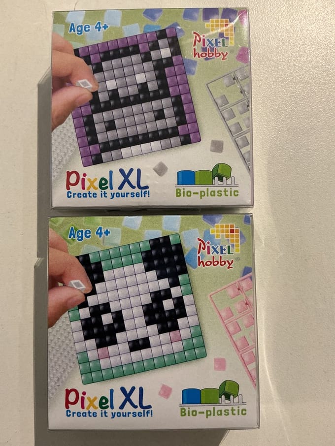 PIXELHOBBY XL SET 2 FUN SET NIJLPAARD/PANDA