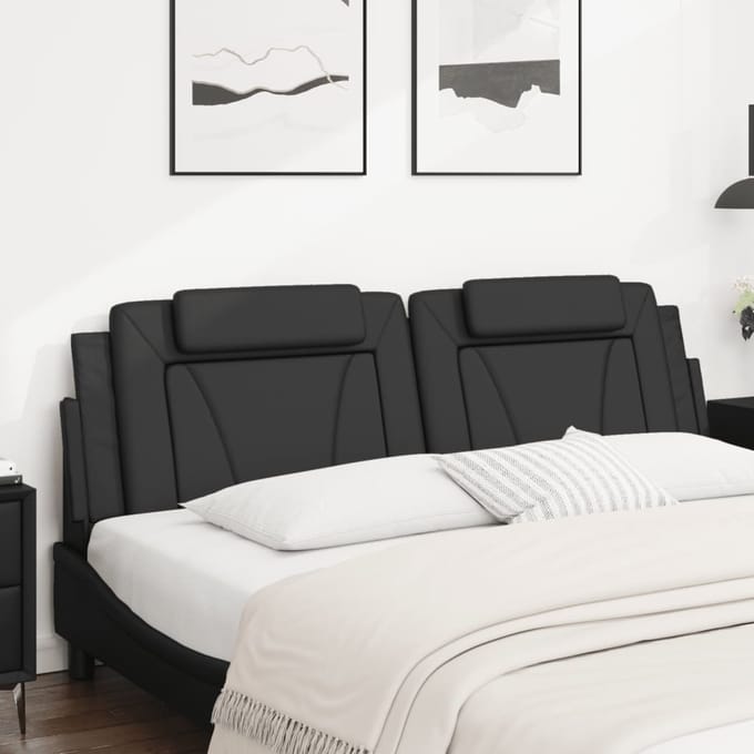 vidaXL - Hoofdbordkussen - "Viana" - 180 - cm - kunstleer - zwart