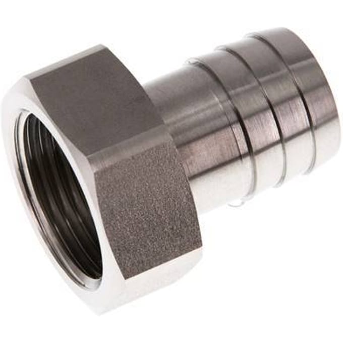 G 1'' x 25mm RVS Slangpilaar 40 Bar