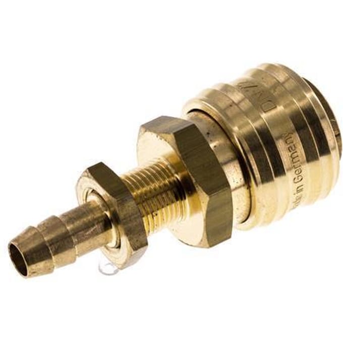 Messing DN 7.2 (Euro) Luchtkoppeling Snelkoppeling 8 mm Slangpilaar Schotkoppeling