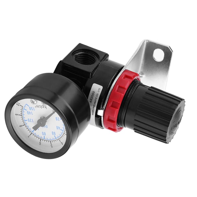 G1/4 Pneumatische Regelaar Instelbare Luchtdruk Compressor Regelventiel Manometer met Beugel