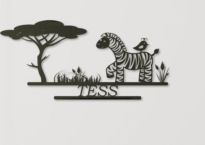 Wanddecoratie kinderen | Zebra - L (23x60cm)