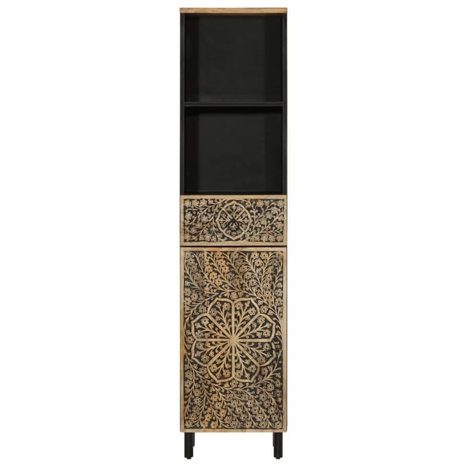 vidaXL - Badkamerkast - 38x33x160 - cm - massief - mangohout