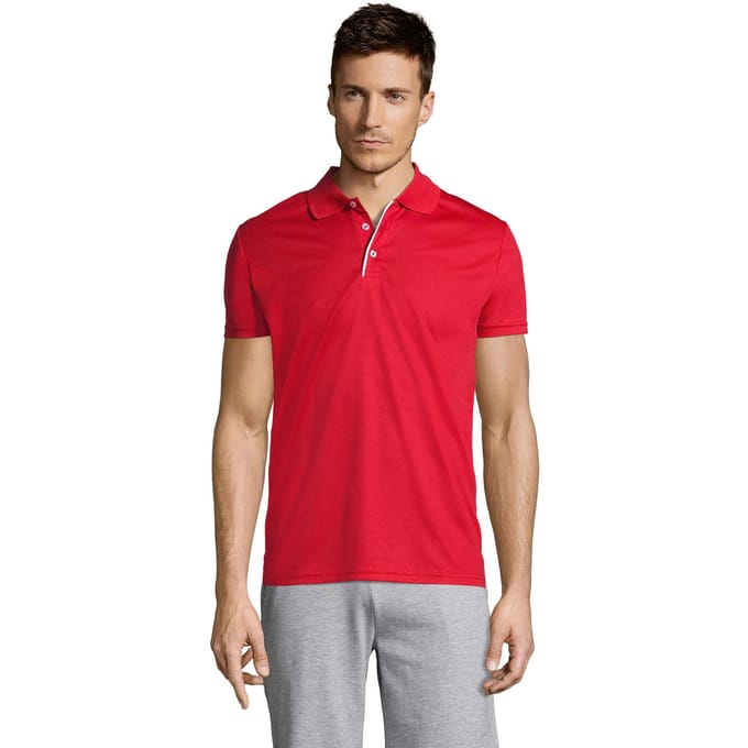 SOLS Heren Performer Sport Poloshirt (Rood)
