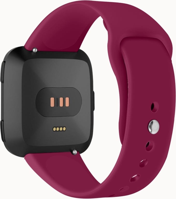 Siliconen bandje - geschikt voor Fitbit Versa / Versa 2 - maat M/L - bordeauxrood