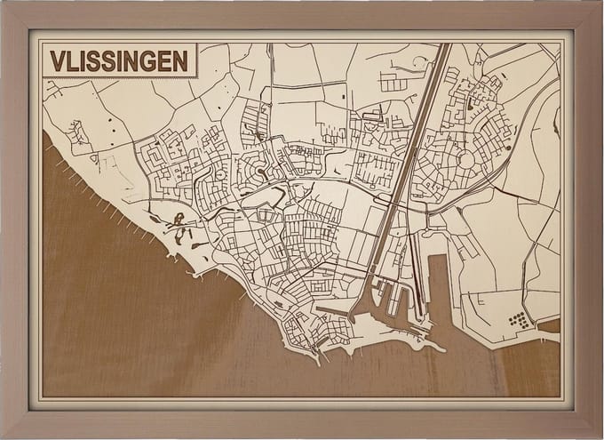 Decoratief Beeld - Houten Van Vlissingen - Hout - Bekroned - Bruin - 21 X 30 Cm