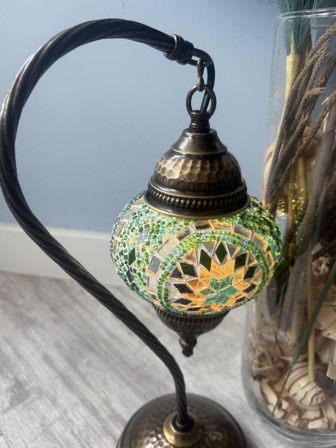 Swan Neck mosaic, bohemian Lamp