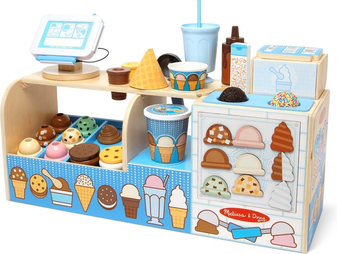 Melissa & Doug Houten ijssalon speelset met cool schepijs