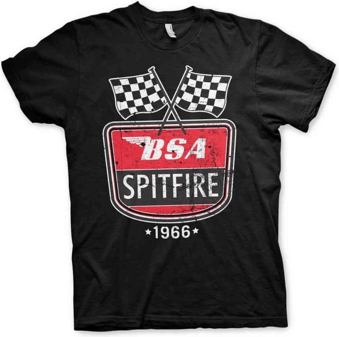 BSA Heren Tshirt -M- Spitfire 1966 Zwart