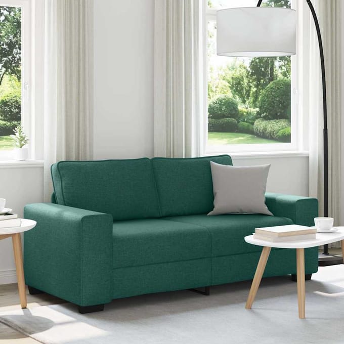 vidaXL - 2-zitsbank - donkergroen - 180x77x82 - cm - stof