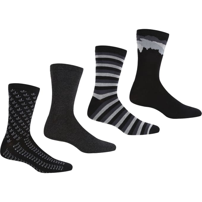 Regatta Heren Lifestyle Sokken (pak van 4) (Zwart)